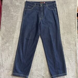 Risk‎ Jeans Mens 38x34 Blue Denim Straight Leg Dark Wash Vintage Cotton NYC